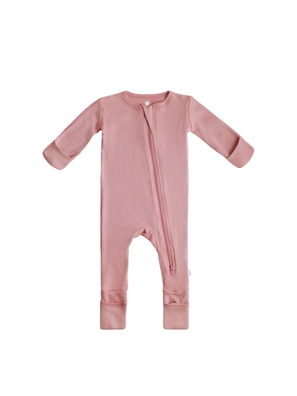 Dreamland Baby double Zipper Footed Onesie pajama in Dusty rose Sz 3-6mo